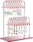 Double-Tier Acrylic Earring Holder – Miniature Clothing Hanger Design with Mirror-Finish, Holds 48 Pairs, Perfect for Home Vanity or Retail Display (Rose Gold)